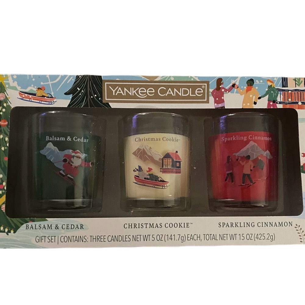 Yankee Candle Holiday Tumbler Trio - Green, Cream, Red